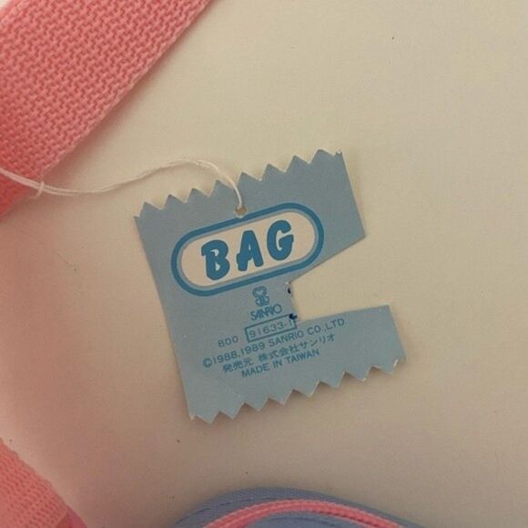 Vintage 1989 Sanrio Cheerleader Teddy Bear Mini Purse Feather Pom Pom Blue NWT - Picture 5 of 10